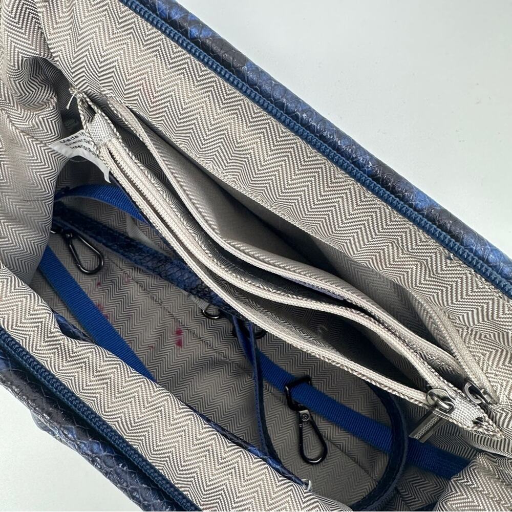 Clemente Vintage Blue Snake Leather Clutch - Picture 3 of 7
